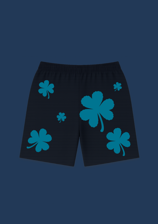 Ocean Midnight Flow (Dunkelblau mit blauen Kleeblättern)